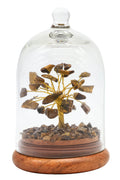 Arbre du Bonheur Œil de Tigre sous Cloche 12cm – Pierre de Force & Protection Naturelle