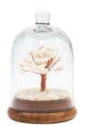 Arbre du Bonheur Jade Blanche sous Cloche 12cm – Pierre de Pureté & Sérénité Naturelle