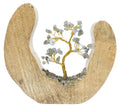 Arbre du Bonheur en Labradorite 17cm – Socle Bois de Manguier Design