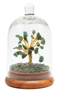 Arbre du Bonheur Aventurine Verte sous Cloche 12cm – Pierre de Chance & Prospérité Naturelle