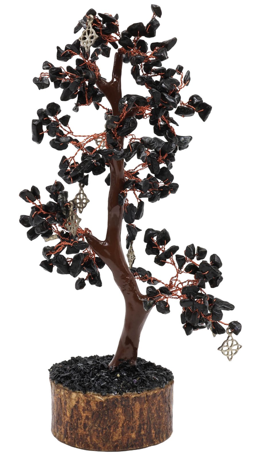 Arbre du Bonheur Tourmaline Noire & Nœud Wiccan 300 Pierres – Protection, Ancrage & Renouveau