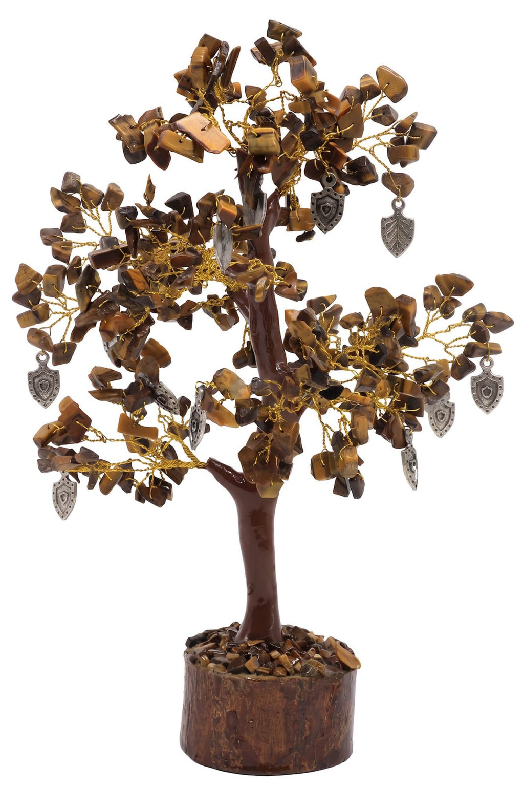 Arbre du Bonheur Œil de Tigre & Bouclier 300 Pierres – Protection, Force & Courage