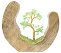 Arbre du Bonheur en Péridot 17cm – Socle Bois de Manguier Design