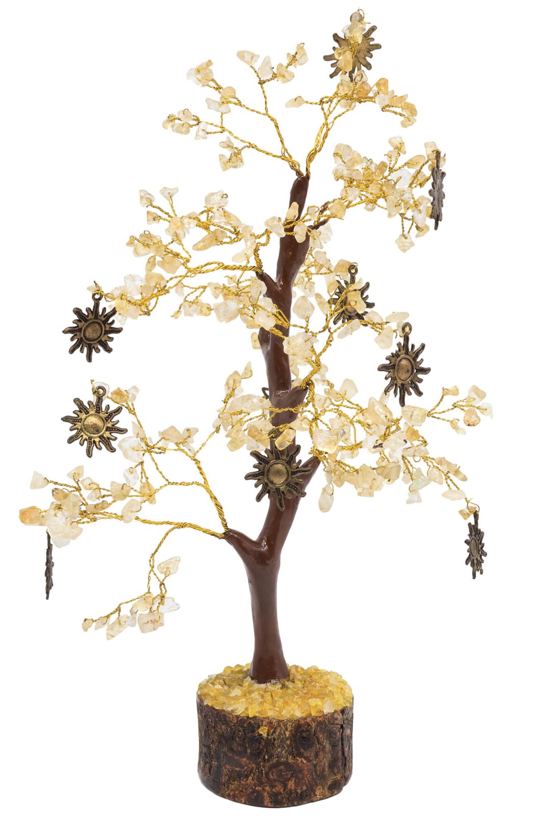 Arbre du Bonheur Citrine & Soleil 300 Pierres – Prospérité, Joie & Énergie Positive