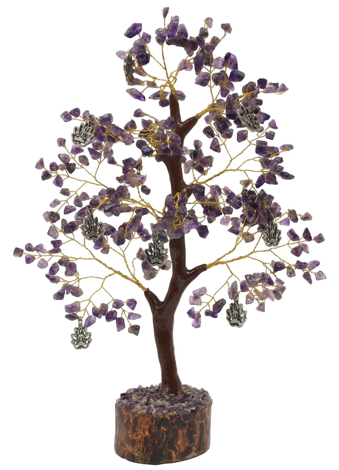 Arbre du Bonheur Améthyste & Lotus 300 Pierres – Détente, Sagesse & Spiritualité