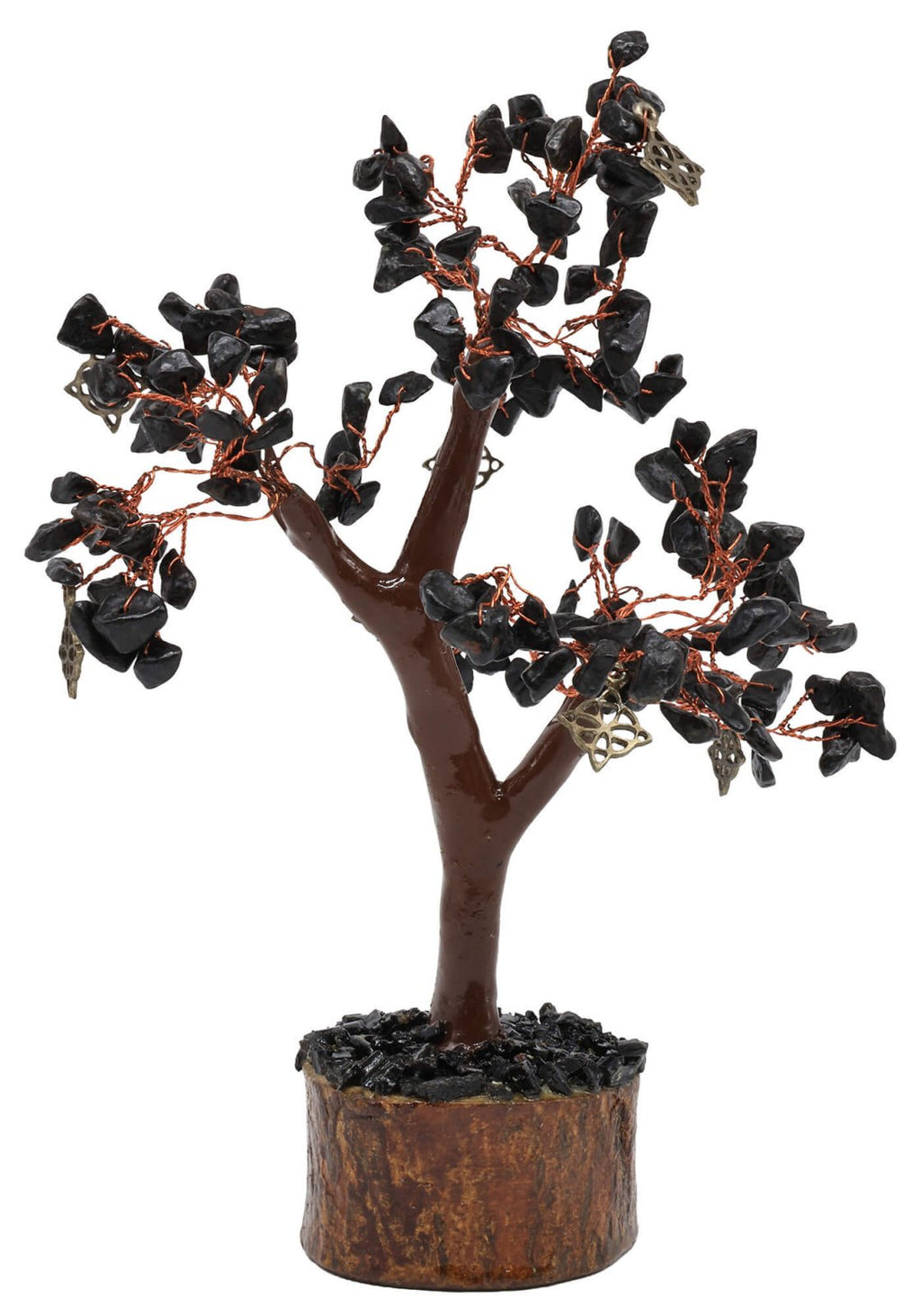 Arbre du Bonheur Tourmaline Noire & Nœud Wiccan 160 Pierres – Protection, Ancrage & Renouveau