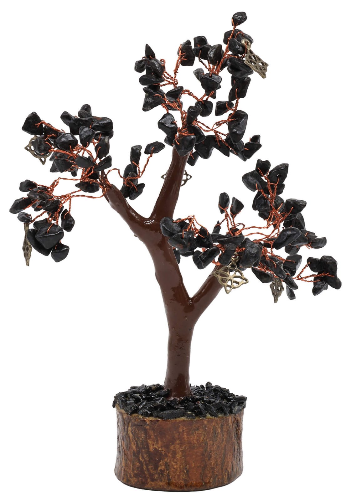 Arbre du Bonheur Tourmaline Noire & Nœud Wiccan 160 Pierres – Protection, Ancrage & Renouveau