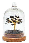 Arbre du Bonheur Tourmaline Noire sous Cloche 12cm – Bouclier Absolu & Protection Naturelle