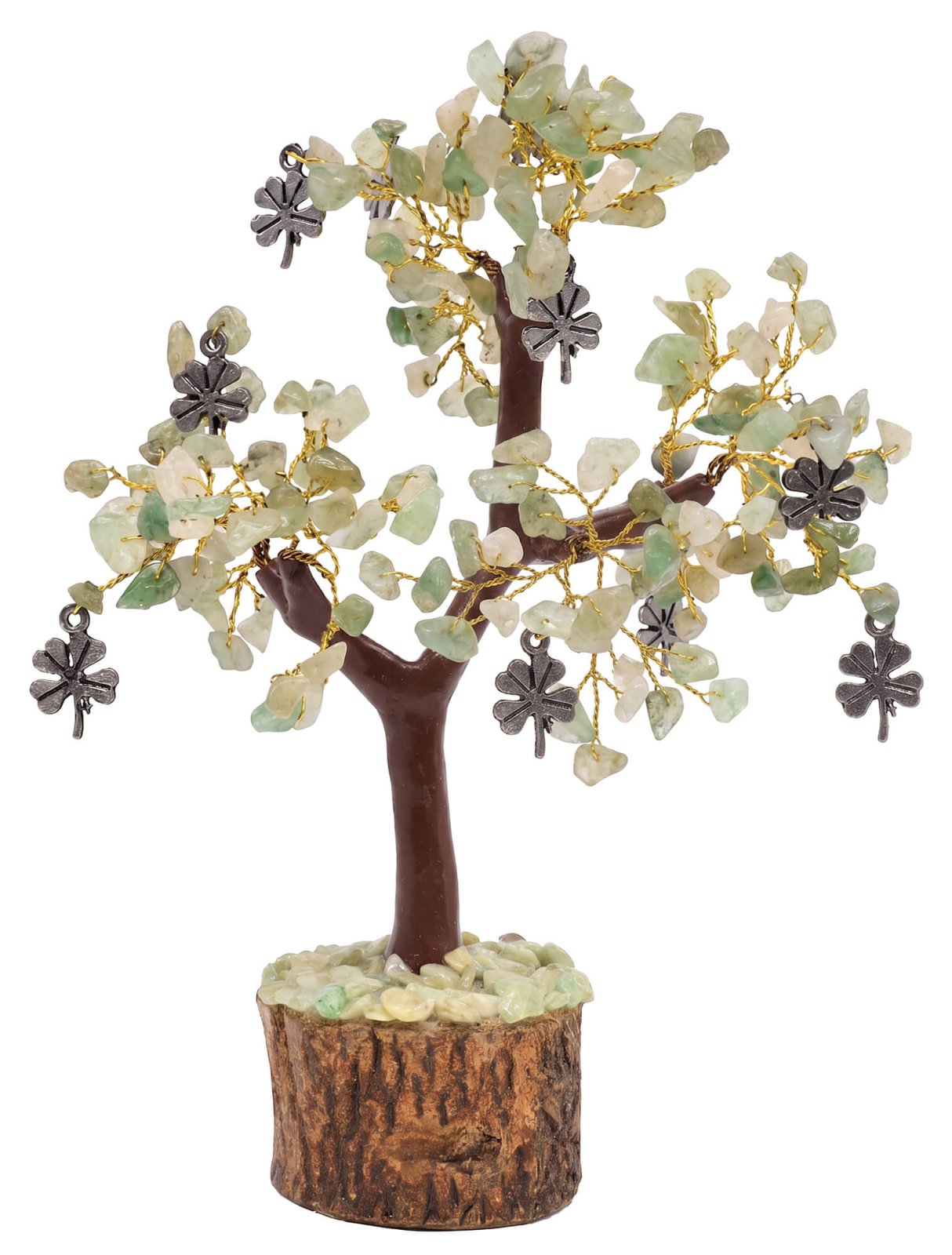 Arbre du Bonheur Aventurine Verte & Trèfle 160 Pierres – Chance, Détente & Sommeil