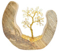 Arbre du Bonheur en Citrine 17cm – Socle Bois de Manguier Design