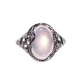 Bague Quartz Rose "Capucine" en Argent 925 – Cabochon Ovale