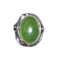Bague Jade "Justine" | Argent 925 | Cabochon Ovale | Pierre Naturelle