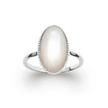 Bague Nacre "Judith" – Cabochon Ovale | Argent 925 | Alchimie Concept France