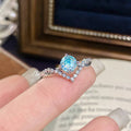 * Bague Cuivre avec motif feux d'Artifices et Incrustation Pierre Naturelle Bleue Réglable