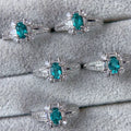* Bague Cuivre Pierre Naturelle Incrustée avec Motif Géométrique et Montage avec Sertissage Electrolytique - Réglable - Une pièce