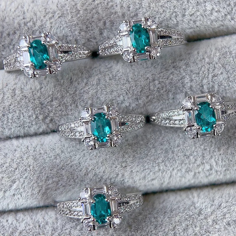 * Bague Cuivre Pierre Naturelle Incrustée avec Motif Géométrique et Montage avec Sertissage Electrolytique - Réglable - Une pièce