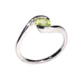 Bague Péridot "Doriane" en Argent 925 – Cabochon Rond Facetté