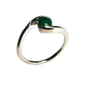Bague Émeraude Doriane – Argent 925 Cabochon Rond Facetté | Lithothérapie