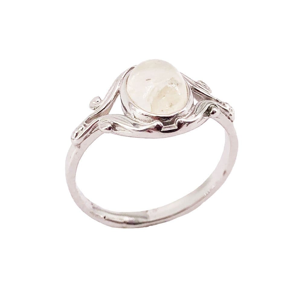 Bague Pierre de Lune "Honorine" – Argent 925 | Cabochon Ovale Artisanal