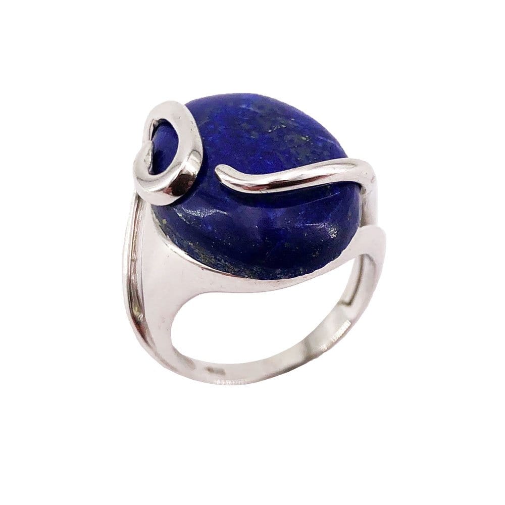 Bague Lapis-Lazuli "Océane" – Argent 925 | Cabochon Ovale Fait Main Atelier Français
