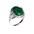 Bague Jade "Capucine" – Argent 925 | Cabochon Ovale Pierre Royale