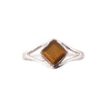 Bague Œil de Tigre "Elisabeth" – Argent 925 | Cabochon Carré Pierre de Force & Vitalité