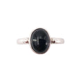 Bague Onyx Noir "Camille" en Argent 925 – Cabochon Ovale