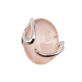 Bague Quartz Rose "Océane" en Argent 925 | Cabochon Ovale – Pierre Consolatrice d'Amour et de Paix