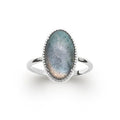 Bague Labradorite "Judith" – Argent 925 | Cabochon Ovale Reflets Aurores Boréales