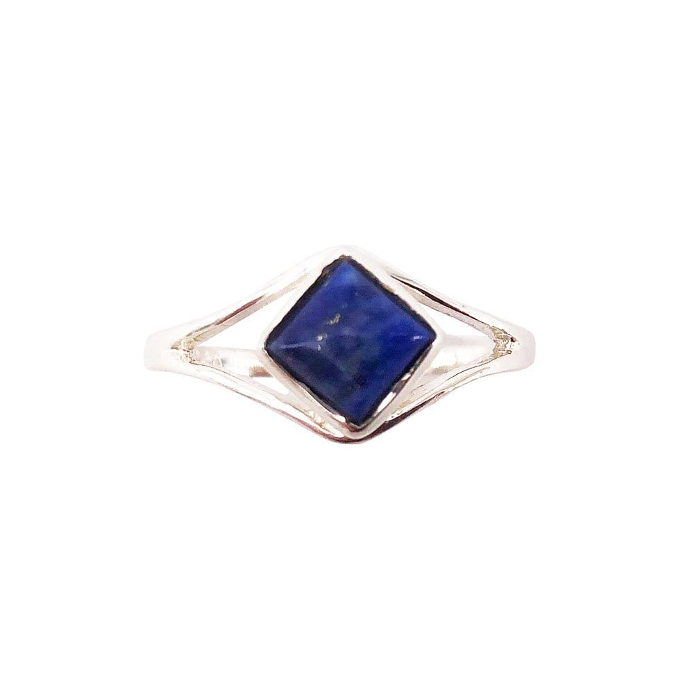 Bague Lapis-Lazuli "Elisabeth" en Argent 925 – Cabochon Carré