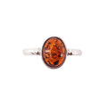 Bague Ambre "Camille" en Argent 925 | Cabochon Ovale – Pierre Naturelle de la Mer Baltique