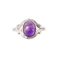 Bague Améthyste "Honorine" en Argent 925 | Cabochon Ovale – Pierre de Sagesse et de Spiritualité