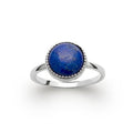 Bague Lapis-Lazuli "Constantine" en Argent 925 – Cabochon Rond | Pierre Naturelle