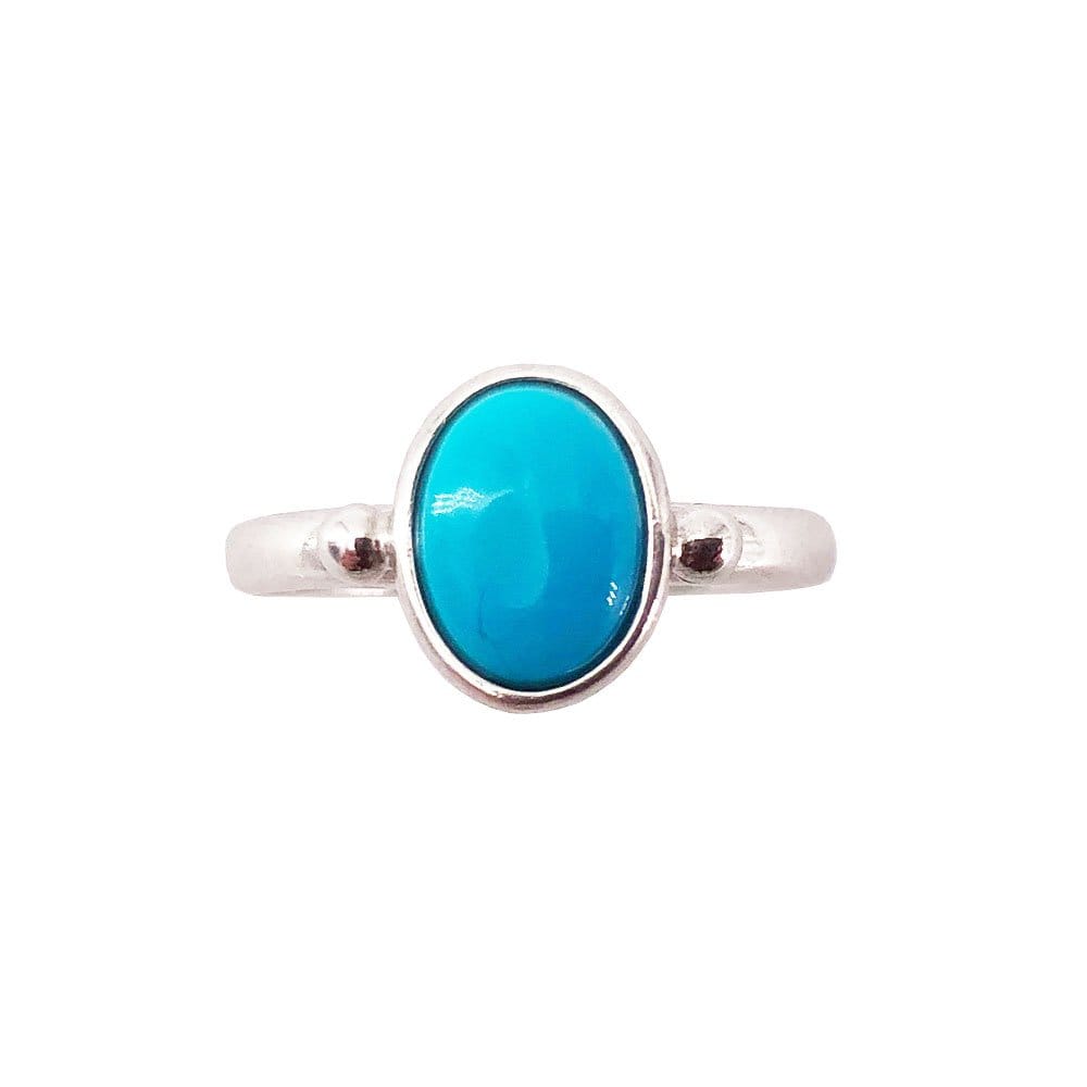 Bague Turquoise "Camille" en Argent 925 | Cabochon Ovale – Pierre Rare du Ciel et de la Communication