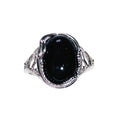 Bague Onyx Noir "Capucine" en Argent 925 – Cabochon Ovale