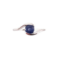 Bague Saphir "Doriane" en Argent 925 – Cabochon Rond Facetté