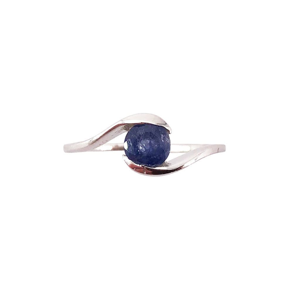 Bague Saphir "Doriane" en Argent 925 – Cabochon Rond Facetté