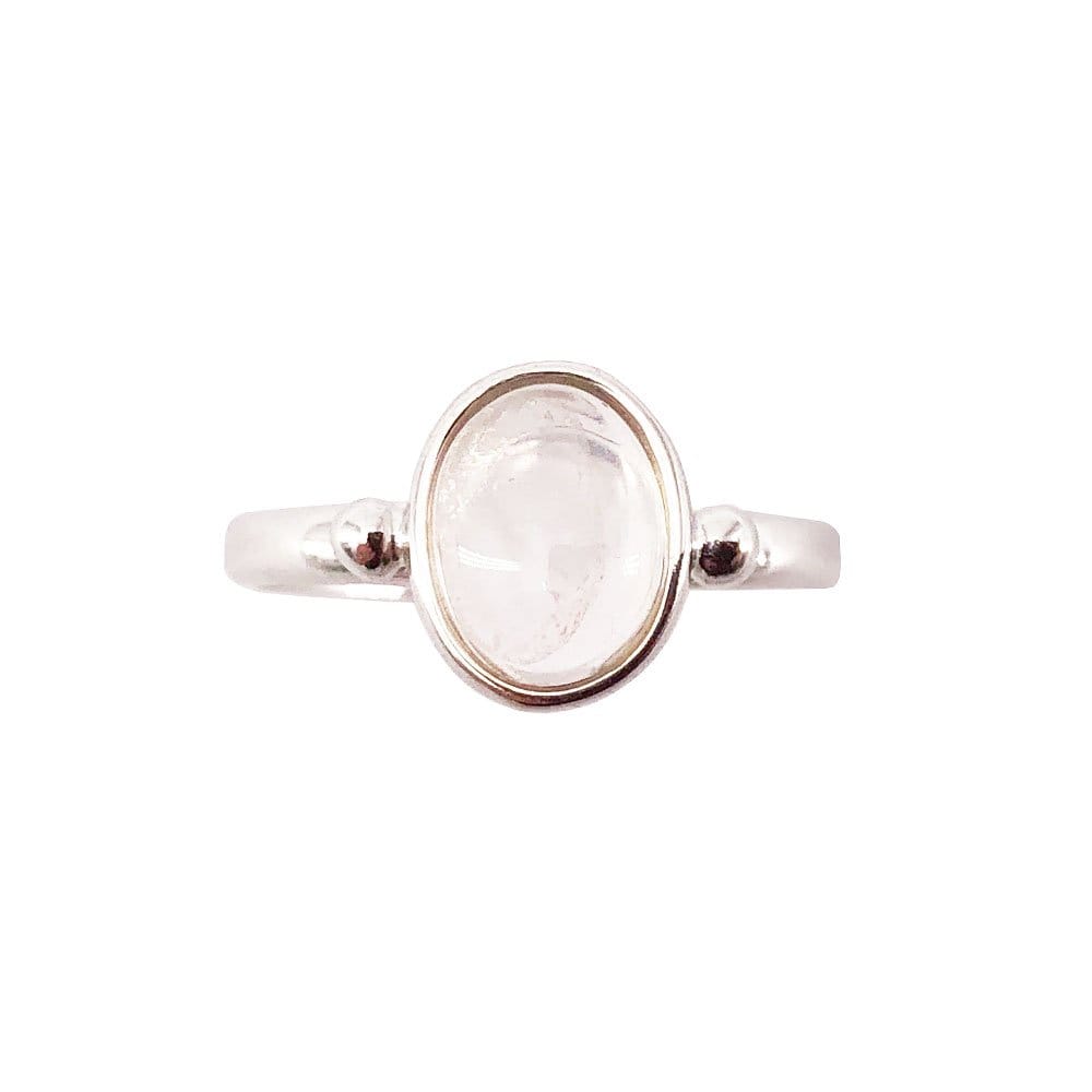 Bague Quartz Rose "Camille" en Argent 925 | Cabochon Ovale – Pierre d'Amour et de Tendresse