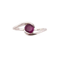 Bague Rubis "Doriane" en Argent 925 – Cabochon Rond Facetté