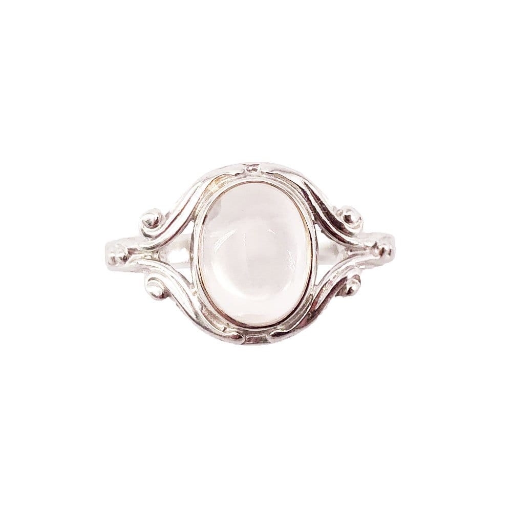 Bague Quartz Rose "Honorine" en Argent 925 | Cabochon Ovale – Pierre de l'Amour et de la Sérénité