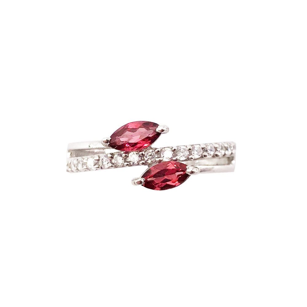 Bague Grenat Rouge "Valentine" en Argent 925 | Cabochon Losange – Pierre de Vitalité et de Passion