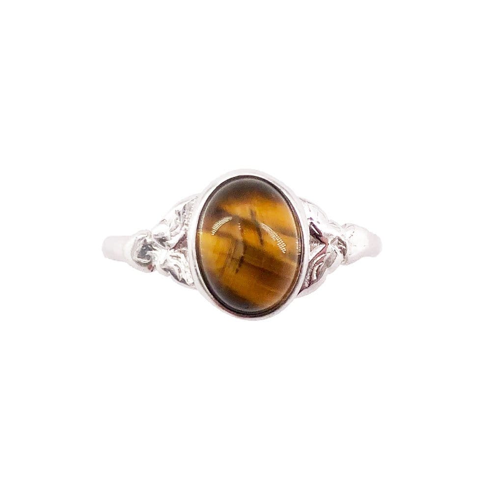 Bague Œil de Tigre "Marianne" – Cabochon Ovale | Argent 925 | Alchimie Concept France