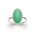 Bague Aventurine "Judith" – Argent 925 | Cabochon Ovale Pierre Impériale Verte