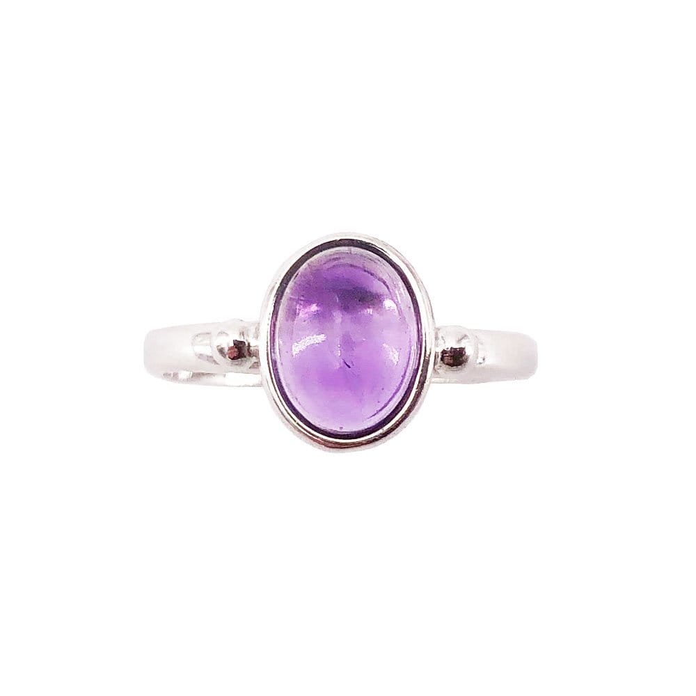 Bague Améthyste "Camille" en Argent 925 – Cabochon Ovale