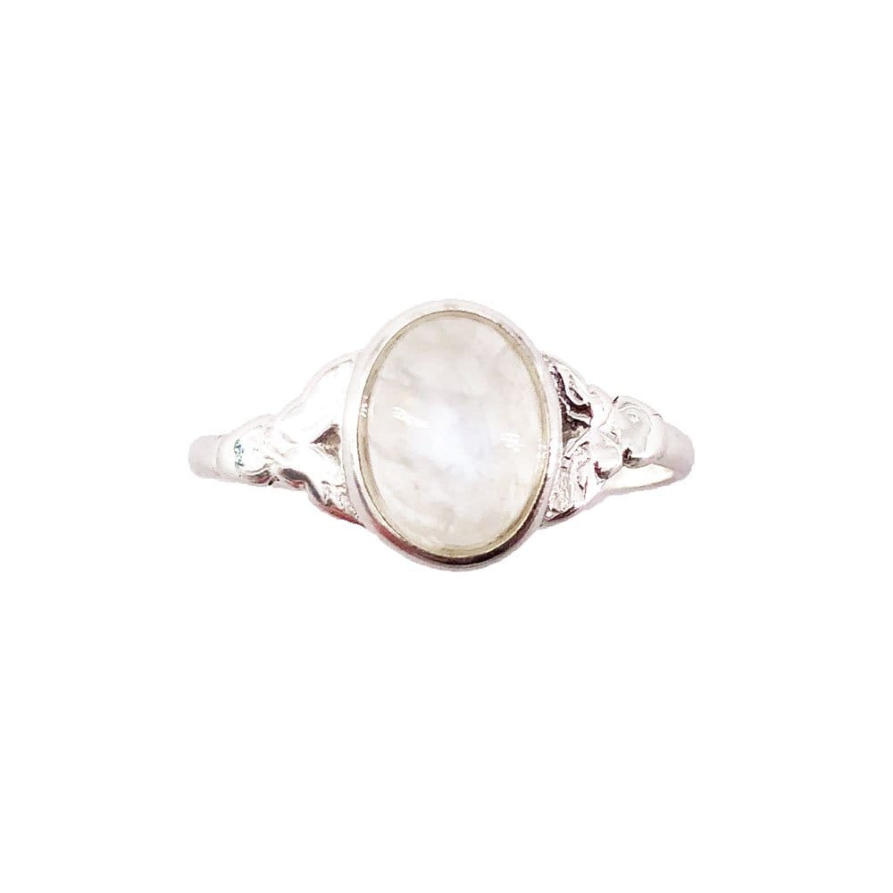 Bague Pierre de Lune "Marianne" – Cabochon Ovale | Argent 925 | Alchimie Concept France
