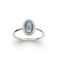 Bague Labradorite "Alexandra" en Argent 925 – Cabochon Ovale