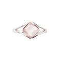 Bague Quartz Rose "Elisabeth" en Argent 925 – Cabochon Carré