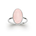 Bague Quartz Rose "Judith" – Cabochon Ovale | Argent 925 | Alchimie Concept France