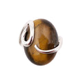 Bague Œil de Tigre "Océane" – Argent 925 | Cabochon Ovale Quartz Chatoyant Brun-Or