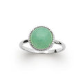 Bague Aventurine "Constantine" | Argent 925 | Cabochon Rond | Pierre Naturelle